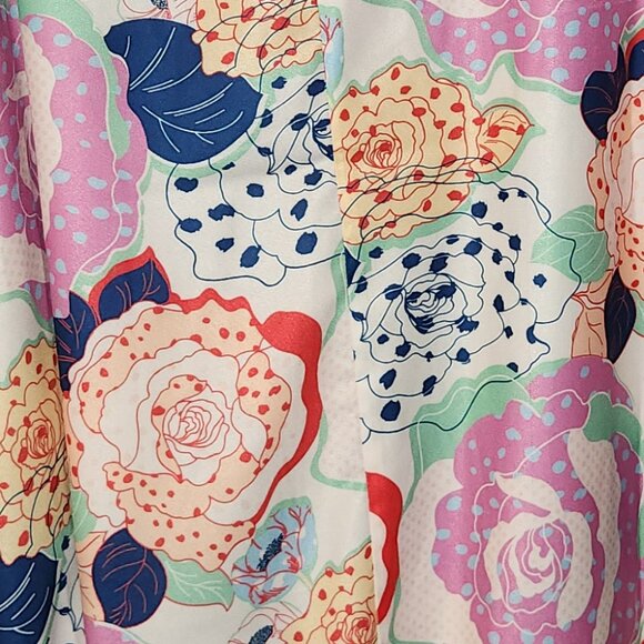 Women's Floral Long puff sleeve dress - Picture 5 of 5